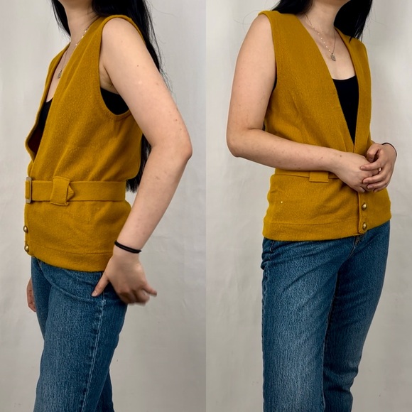Vintage The Pit On Shop Yellow Knit Vest Sweater Vest - Picture 3 of 8